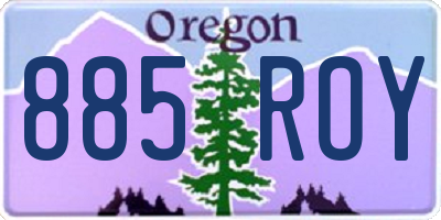 OR license plate 885ROY