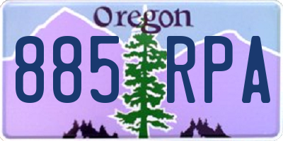 OR license plate 885RPA