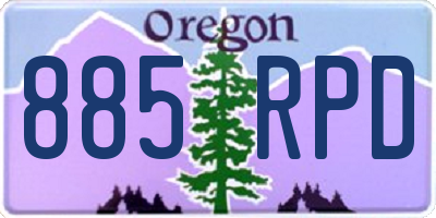 OR license plate 885RPD