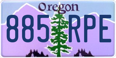 OR license plate 885RPE