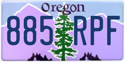 OR license plate 885RPF