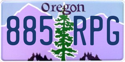 OR license plate 885RPG