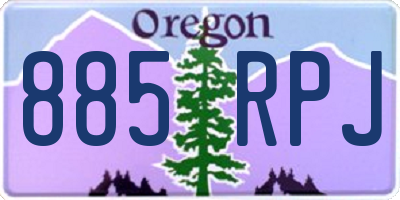OR license plate 885RPJ