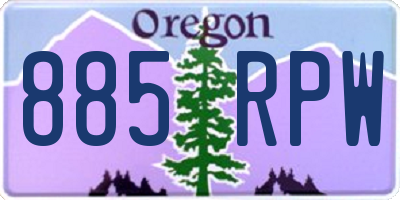 OR license plate 885RPW