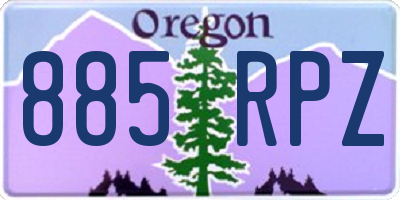 OR license plate 885RPZ