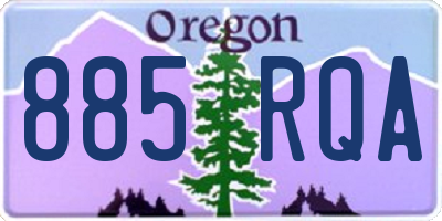 OR license plate 885RQA