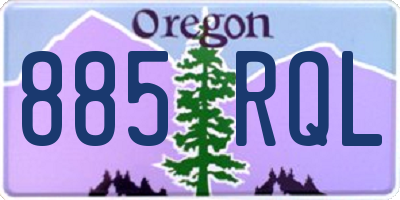 OR license plate 885RQL