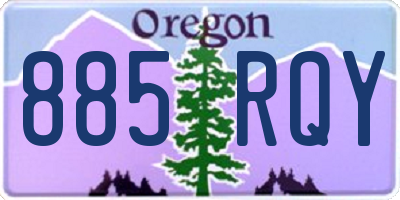 OR license plate 885RQY