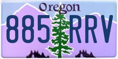 OR license plate 885RRV