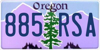 OR license plate 885RSA