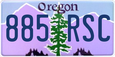 OR license plate 885RSC