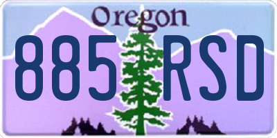 OR license plate 885RSD