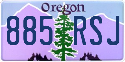 OR license plate 885RSJ