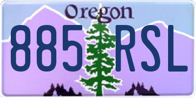 OR license plate 885RSL