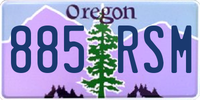 OR license plate 885RSM