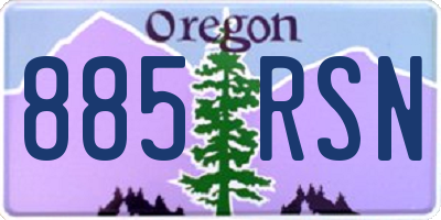 OR license plate 885RSN