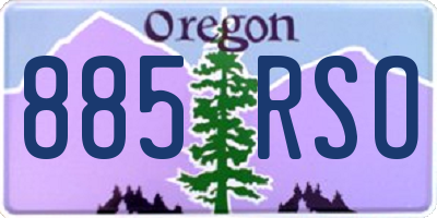OR license plate 885RSO