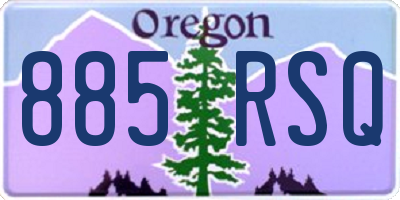 OR license plate 885RSQ