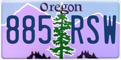 OR license plate 885RSW