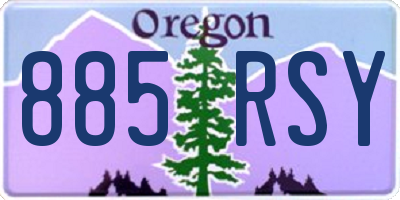 OR license plate 885RSY