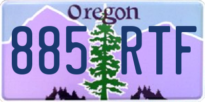 OR license plate 885RTF