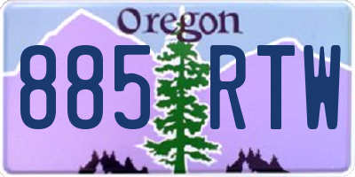 OR license plate 885RTW
