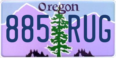 OR license plate 885RUG