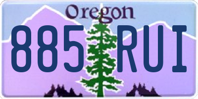 OR license plate 885RUI
