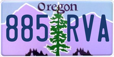 OR license plate 885RVA