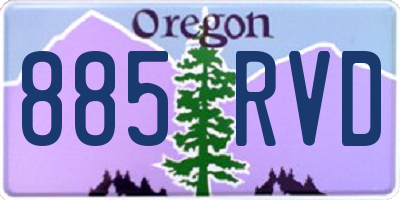 OR license plate 885RVD