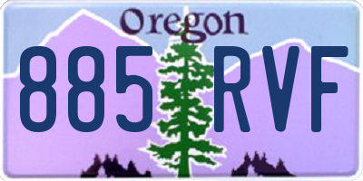 OR license plate 885RVF