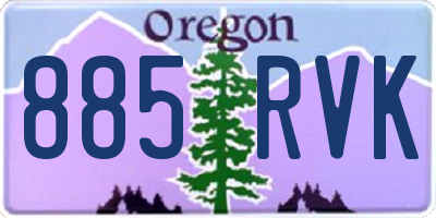 OR license plate 885RVK
