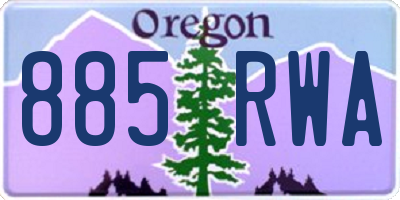 OR license plate 885RWA