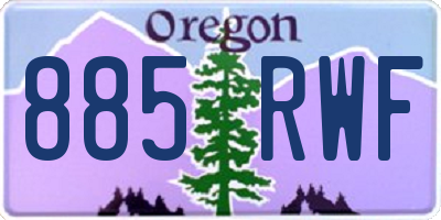 OR license plate 885RWF