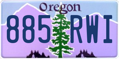 OR license plate 885RWI