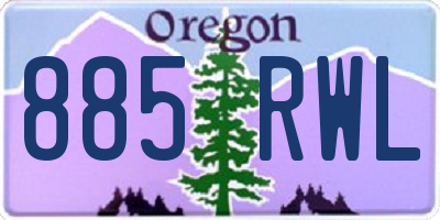 OR license plate 885RWL