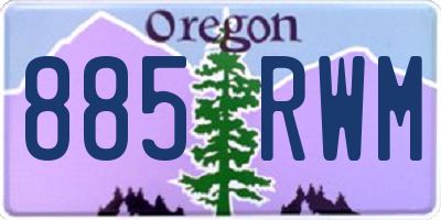 OR license plate 885RWM