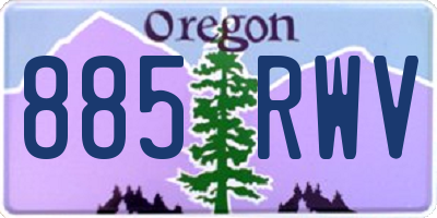 OR license plate 885RWV