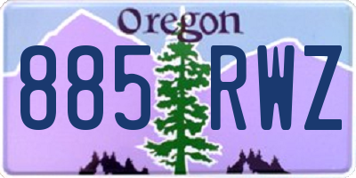 OR license plate 885RWZ