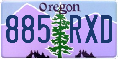 OR license plate 885RXD