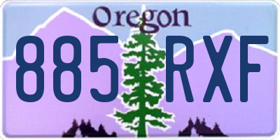 OR license plate 885RXF