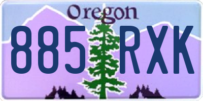 OR license plate 885RXK