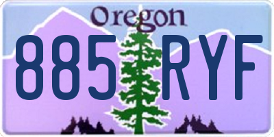 OR license plate 885RYF