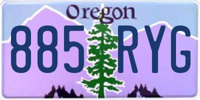 OR license plate 885RYG