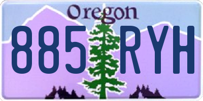 OR license plate 885RYH