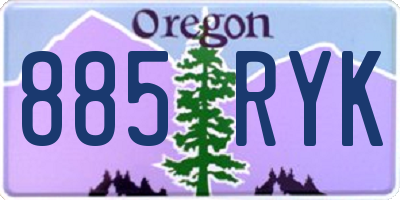 OR license plate 885RYK