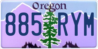OR license plate 885RYM