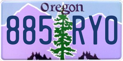OR license plate 885RYO