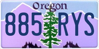 OR license plate 885RYS