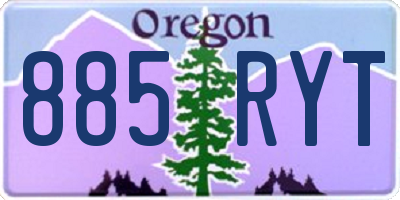 OR license plate 885RYT